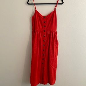 Red American eagle dress button front